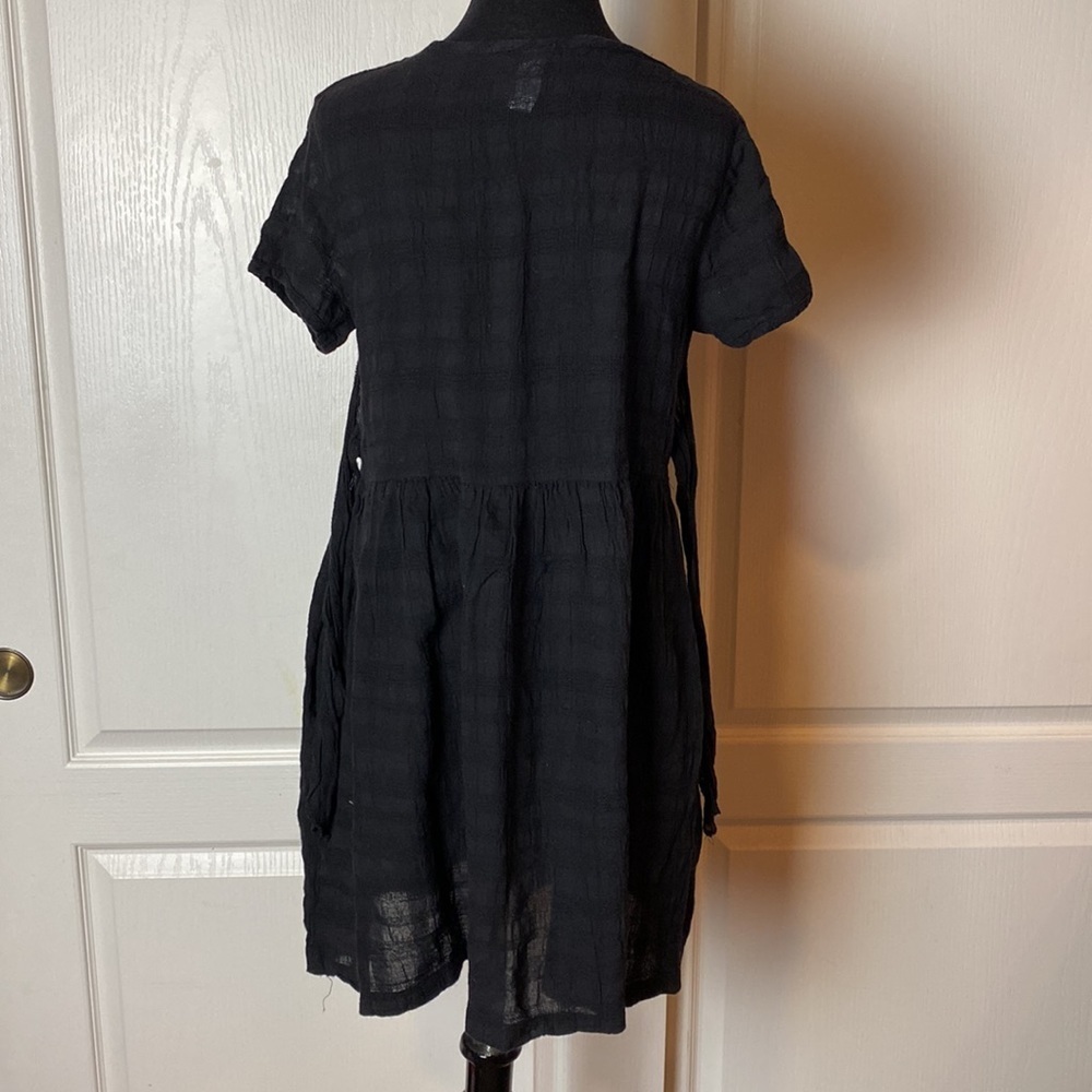 VINTAGE BLACK CHECKERED BABY DOLL TWO WAY DRESS - Picture 4 of 6